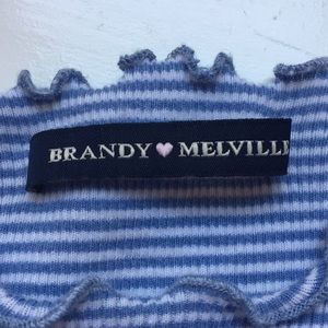 Brandy Melville blue and white striped tee